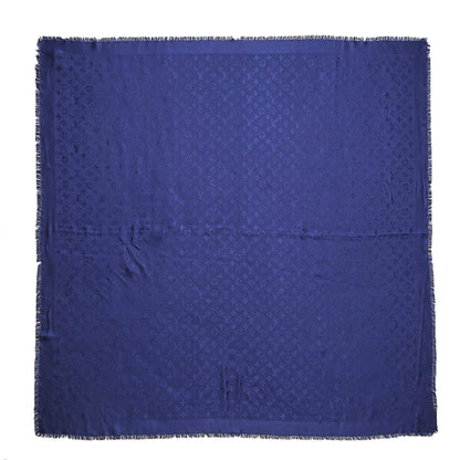 Louis Vuitton Wool Silk Monogram Shawl Night Blue 1 of 2