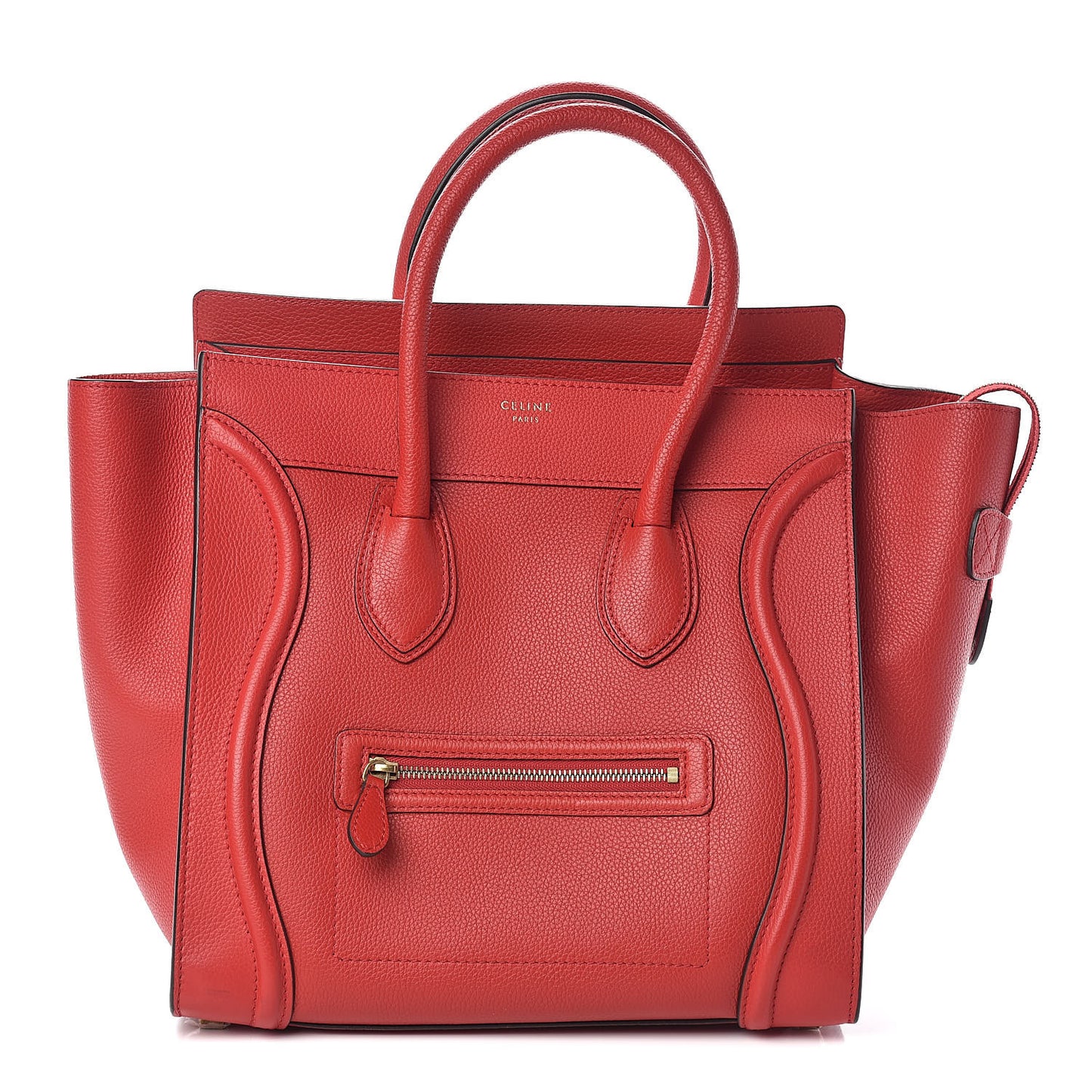 Drummed Calfskin Mini Luggage Coquelicot