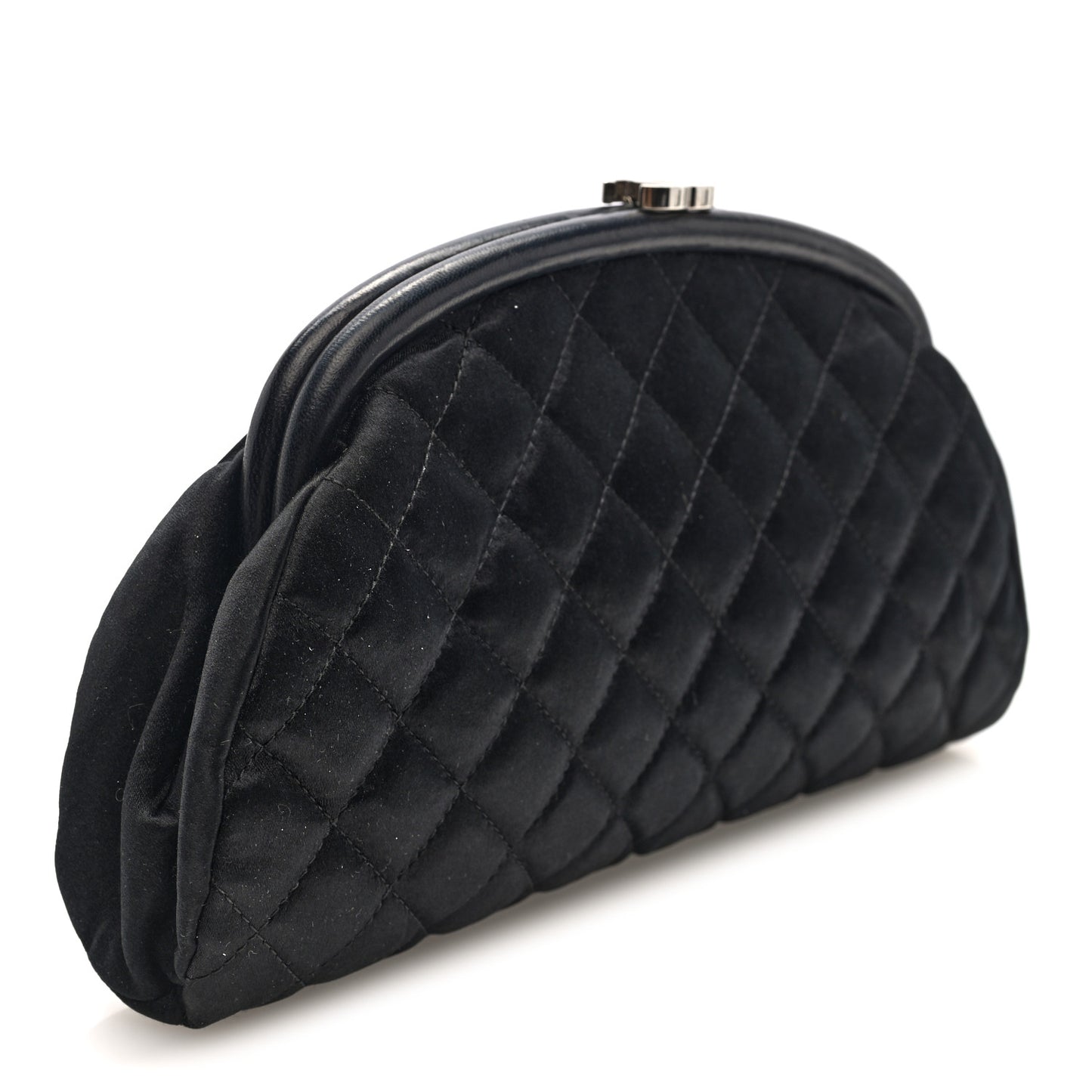 Satin Quilted Timeless Clutch Black