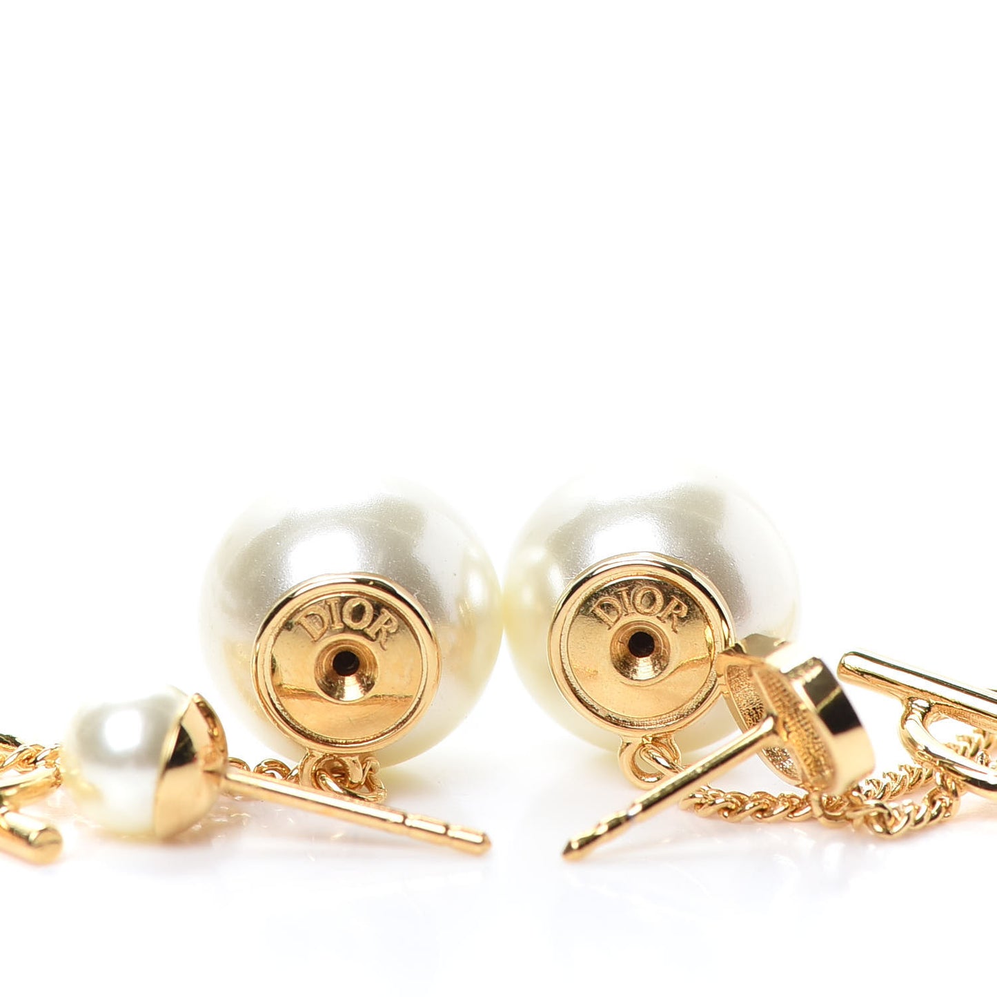 Pearl Tribales Dangle Chain Earrings Gold