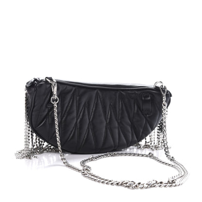 Miu Miu Nappa Crystal Fringe Belt Bag Black 2 of 9
