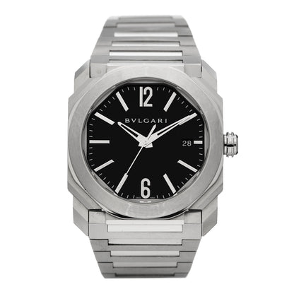 Bulgari Stainless Steel 38mm Octo Roma Automatic Watch Black 1 of 6