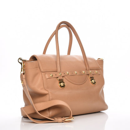 Versace Deerskin Large Signature Tote Camel 4 of 7