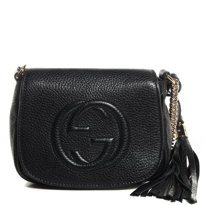 Gucci Pebbled Calfskin Small Soho Flap Crossbody Black 1 of 9