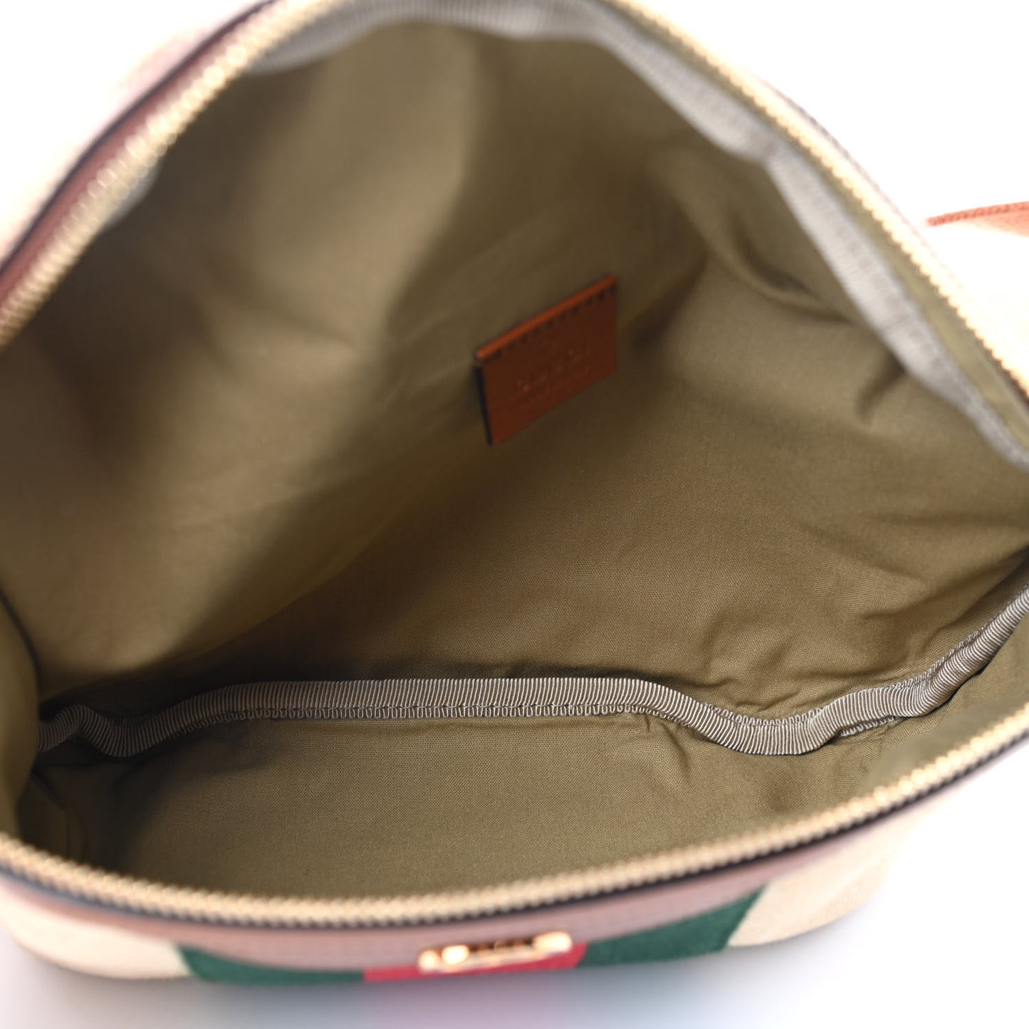 Vintage Canvas Web Belt Bag Sand Cuir