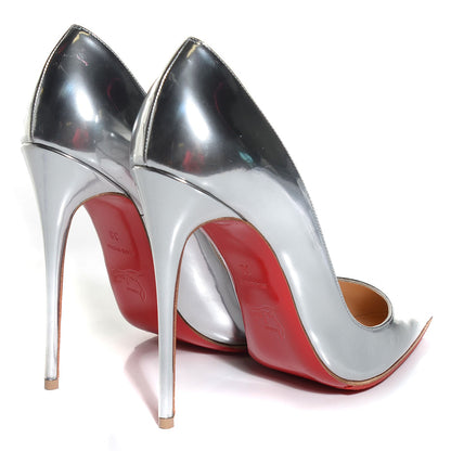 Christian Louboutin Metallic Calfskin So Kate 120 Pumps 38 Silver 4 of 6