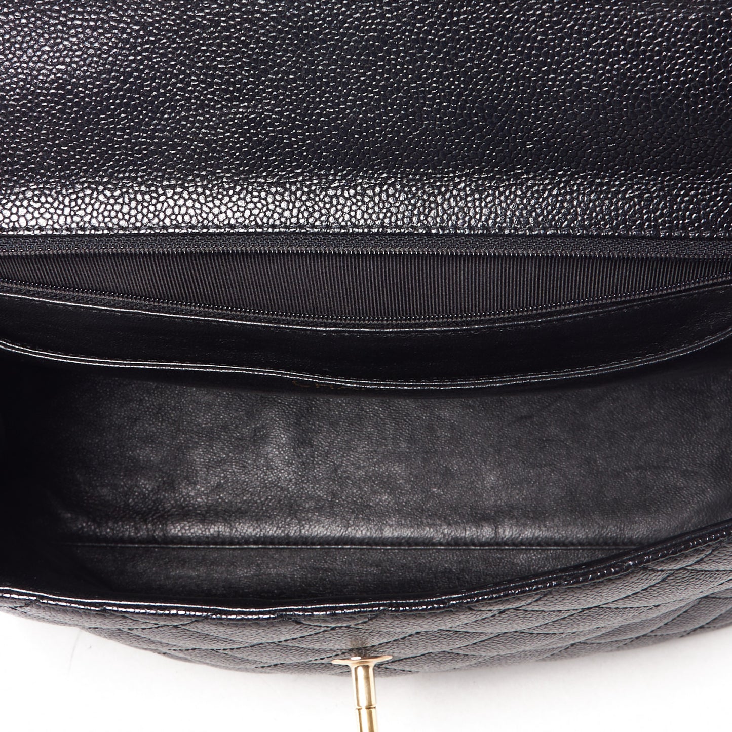 Caviar Quilted Jumbo Kelly Flap Black