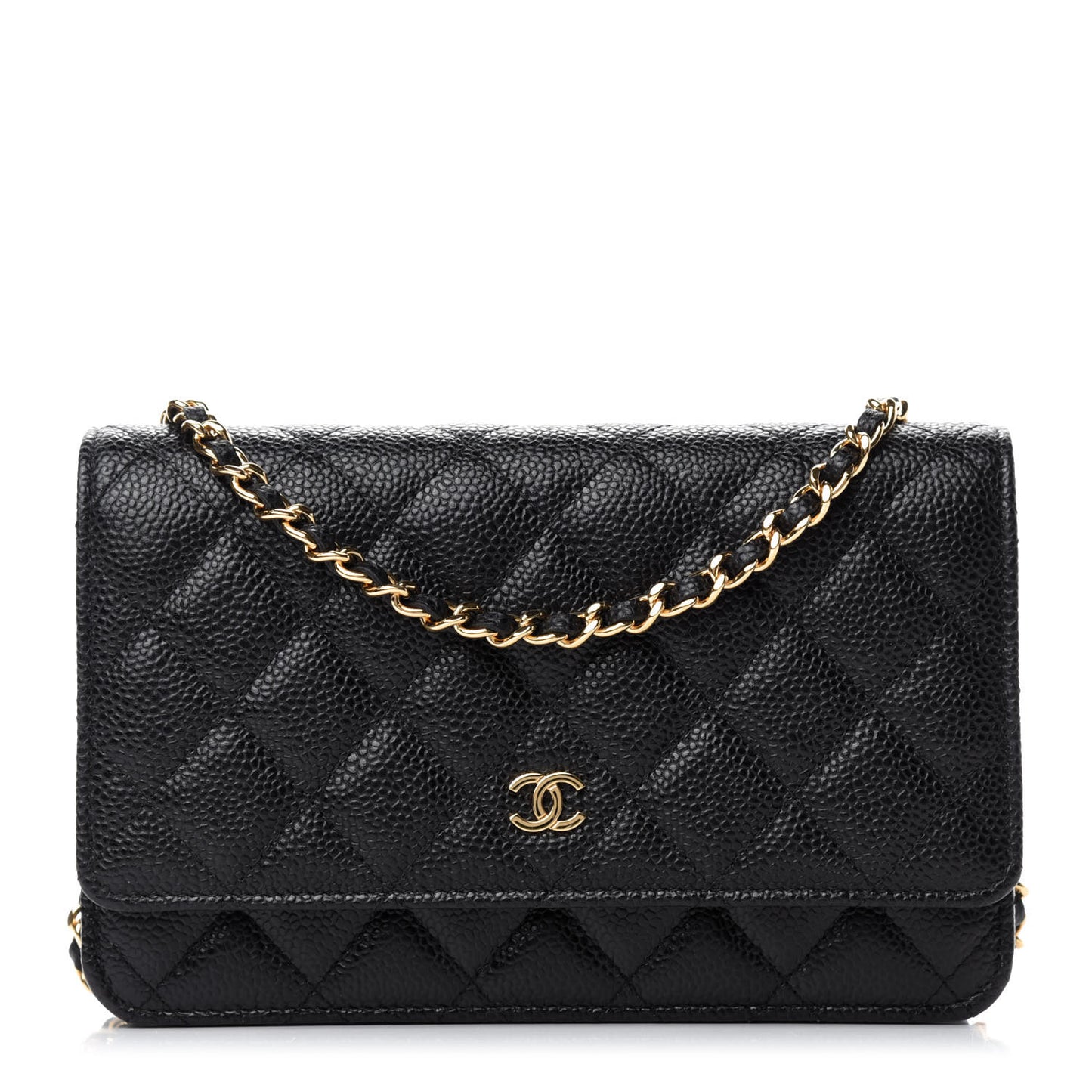 Caviar Quilted Wallet On Chain WOC Black