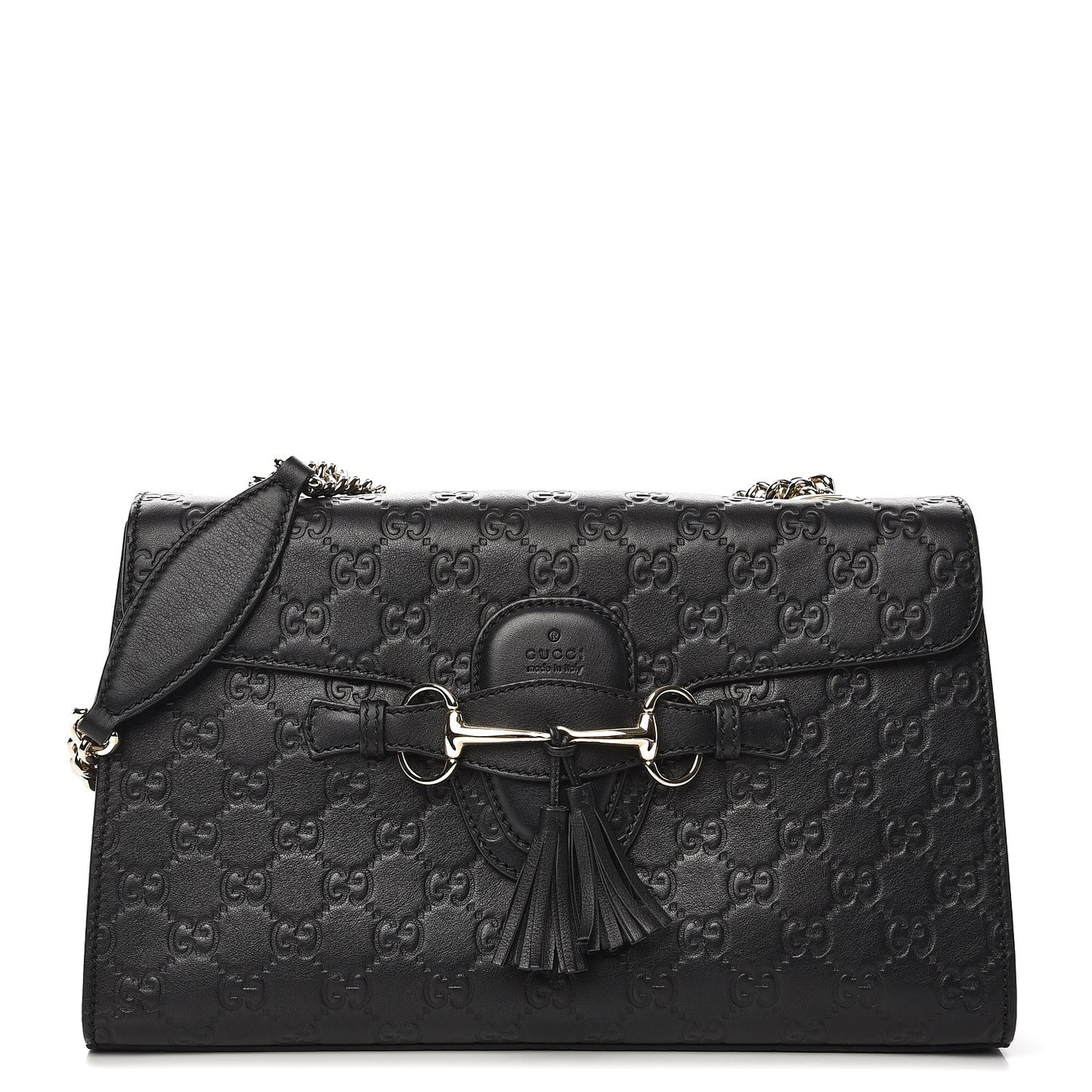 Guccissima Medium Emily Chain Shoulder Bag Black