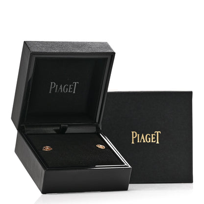Piaget 18K Rose Gold Diamond Open Rose Earrings 5 of 5