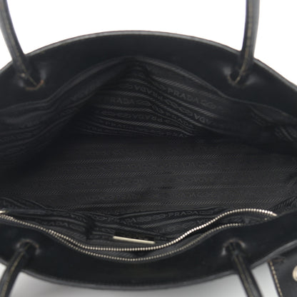 Prada Calfskin Nylon Buckle Shoulder Bag Black 4 of 14