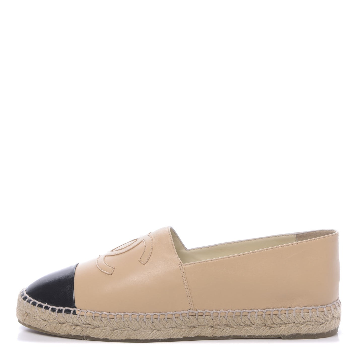 Lambskin CC Espadrilles 42 Beige Black