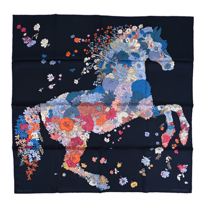 Hermes Silk Robe Legere Scarf 90 Marine Parme Rose 1 of 4
