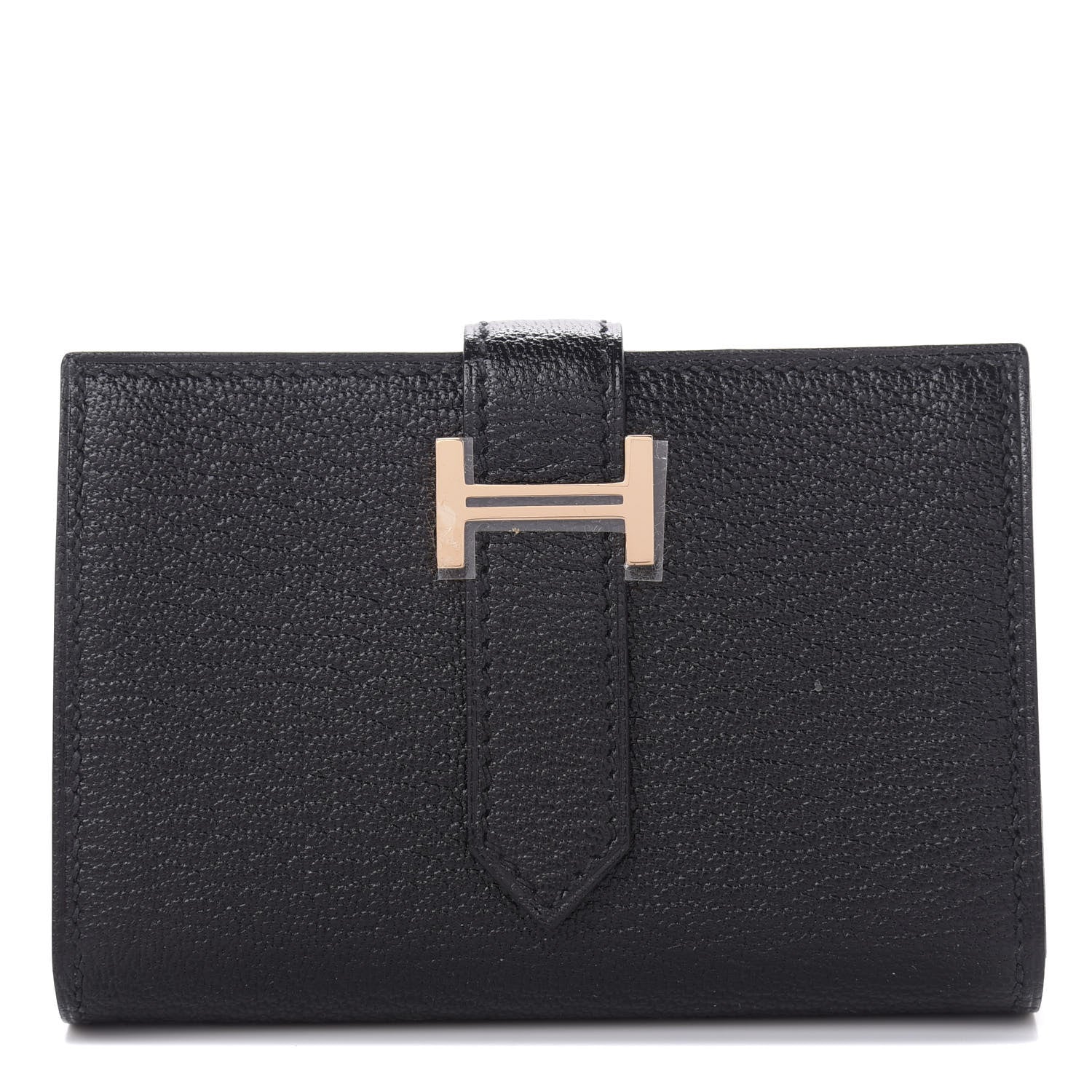 Hermes Chevre Mysore Mini Bearn Wallet Black 1 of 7