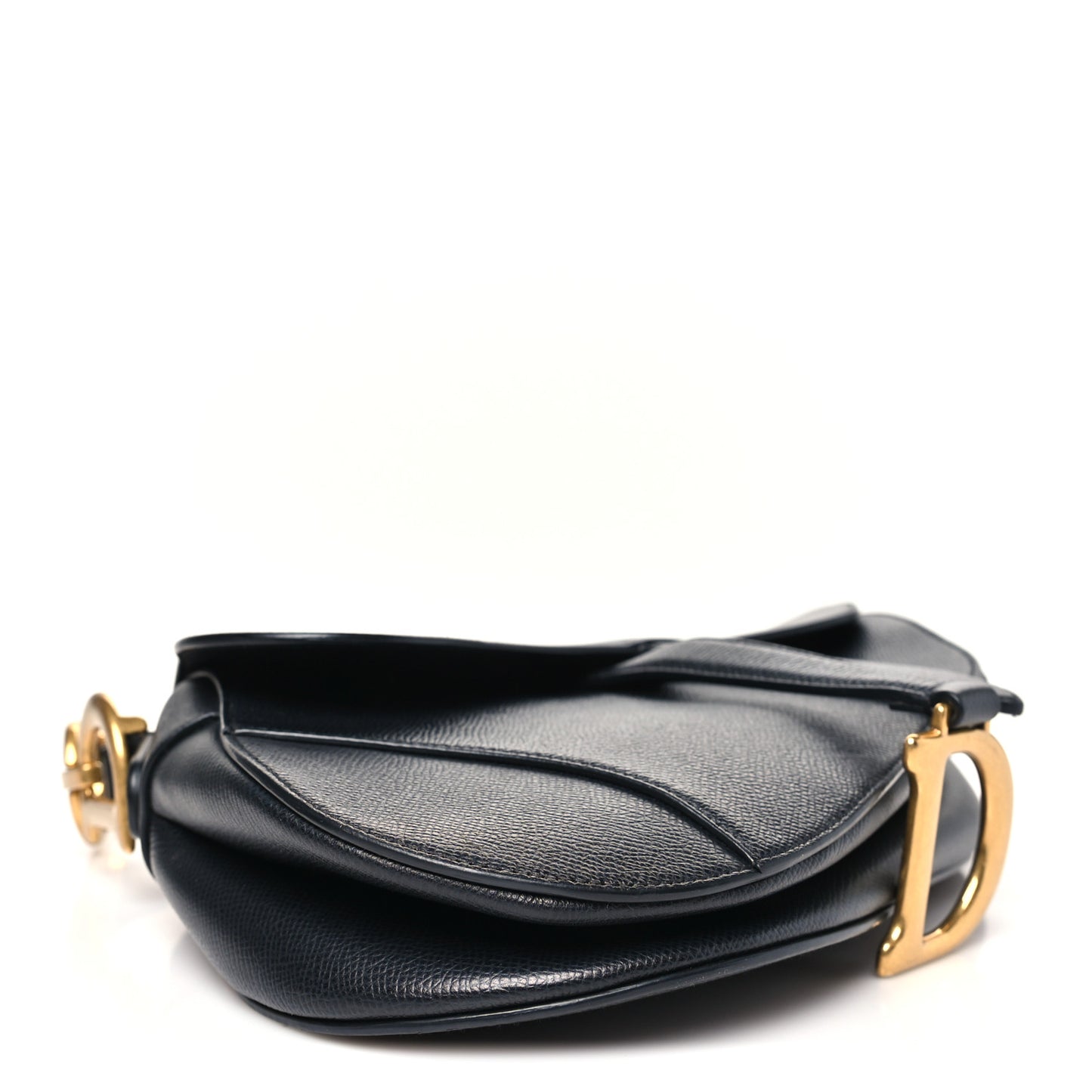 Grained Calfskin Saddle Bag Black