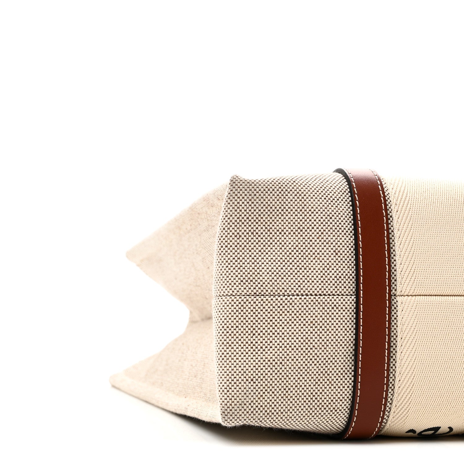 Chloe Cotton Calfskin Medium Woody Ribbon Tote White Brown 8 of 9