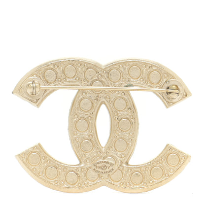 Chanel Metal Crystal Graduated Pearl CC Brooch Gold 6 of 12