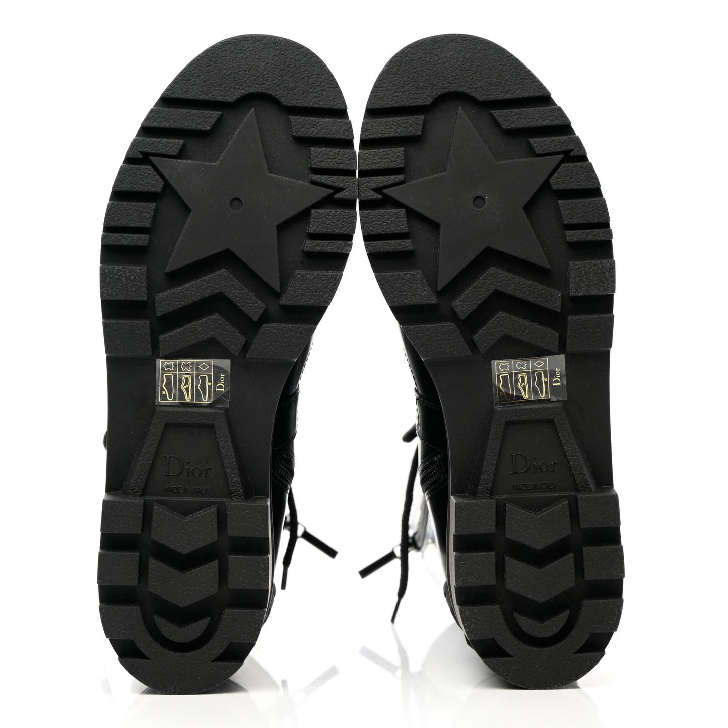 Brushed Calfskin Rubber Dioriron Boots 38 Black