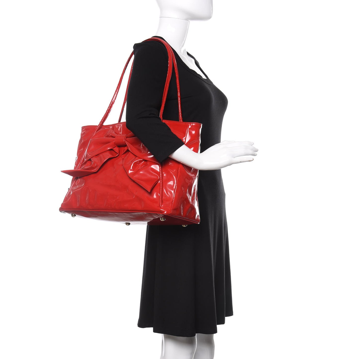 Patent Lacca Bow Tote Red
