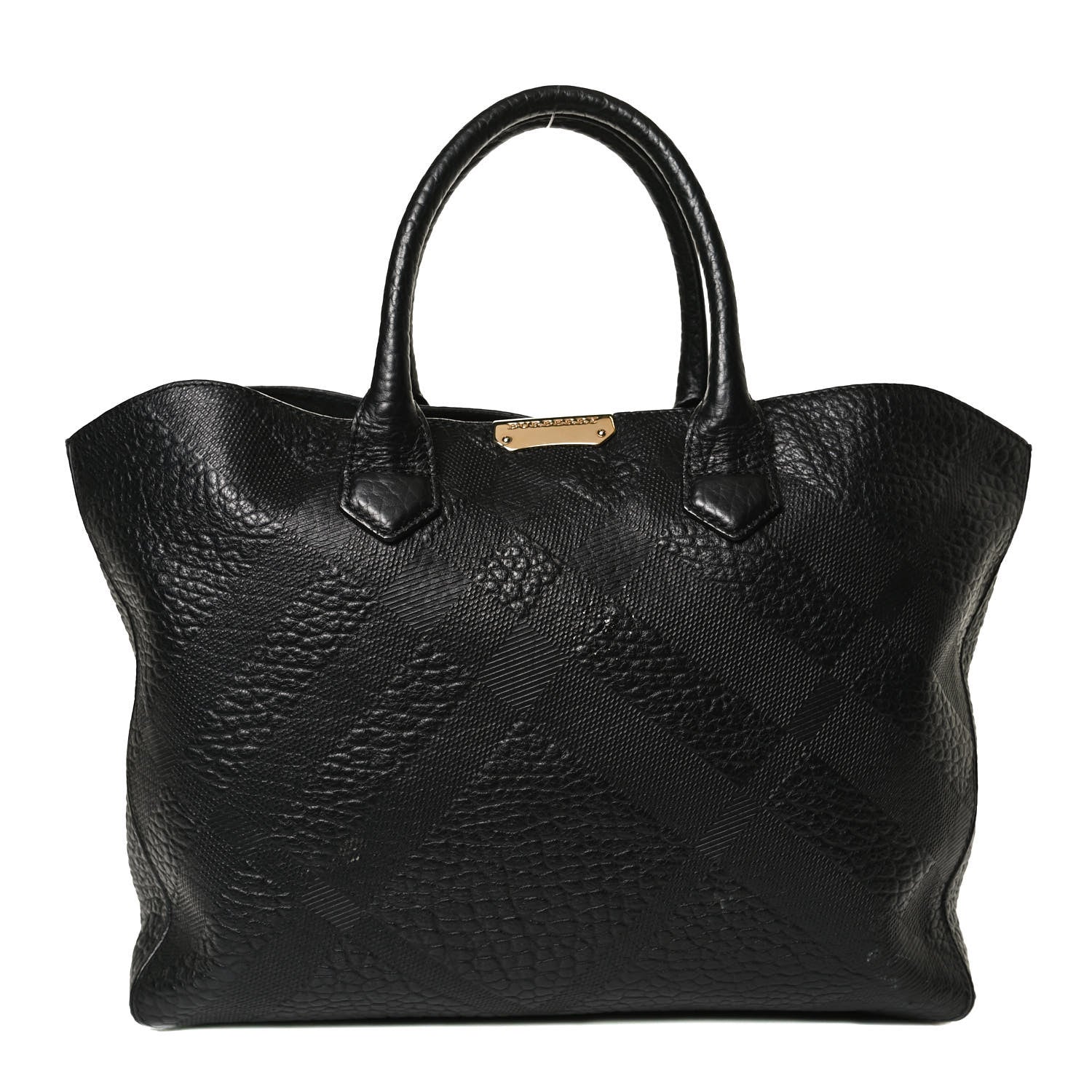 Burberry Signature Grain Medium Dewsbury Tote Black 1 of 16