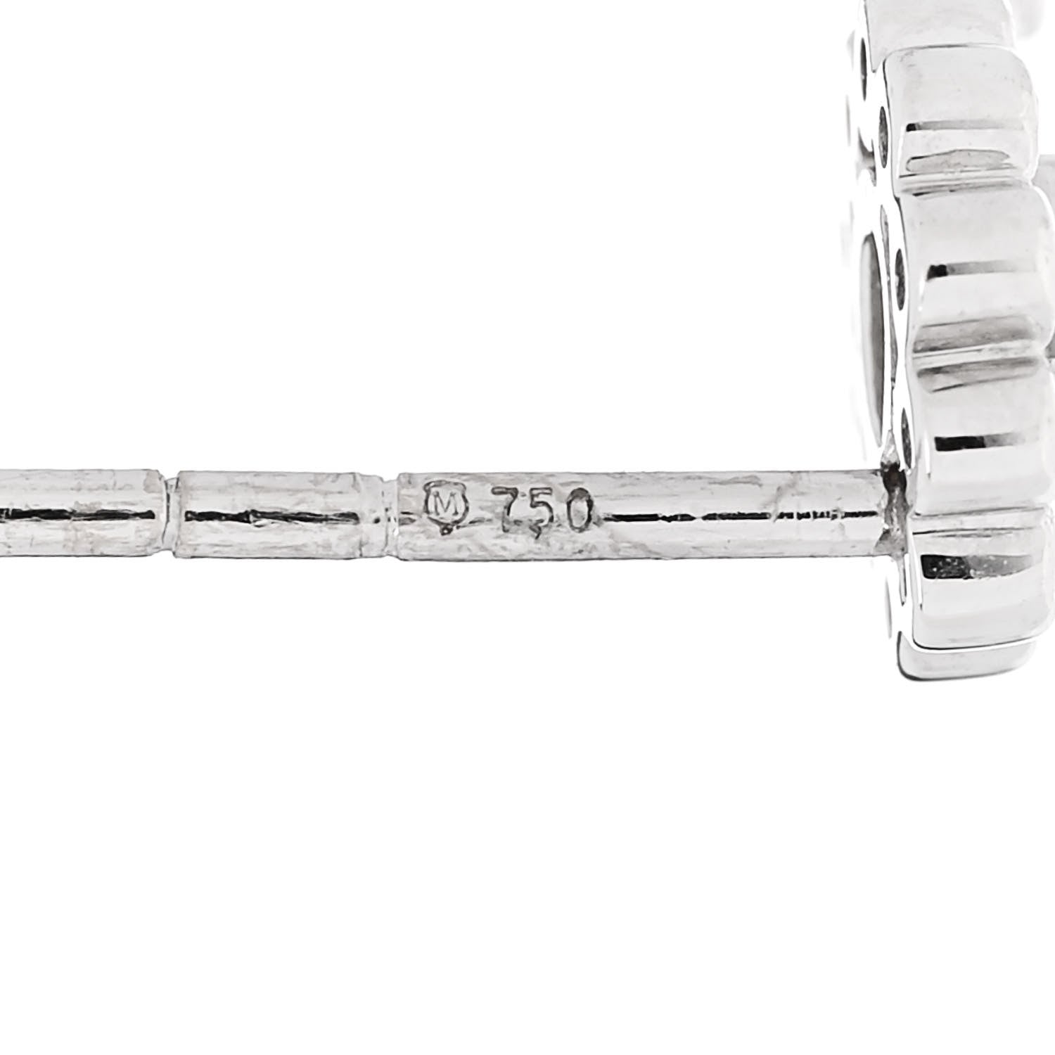 Mikimoto 18K White Gold Diamond Akoya Pearl 7.5mm Deco Drop Earrings 4 of 5