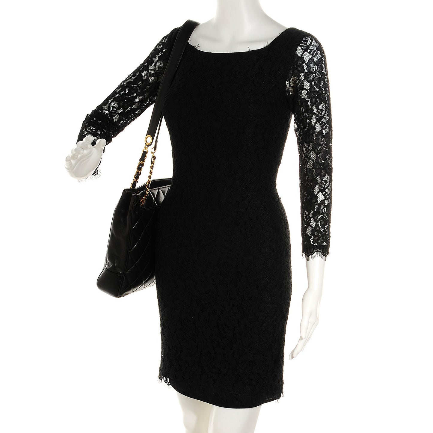 Lambskin Quilted Shopper Tote Black