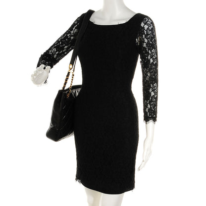 Chanel Lambskin Quilted Shopper Tote Black 2 of 8