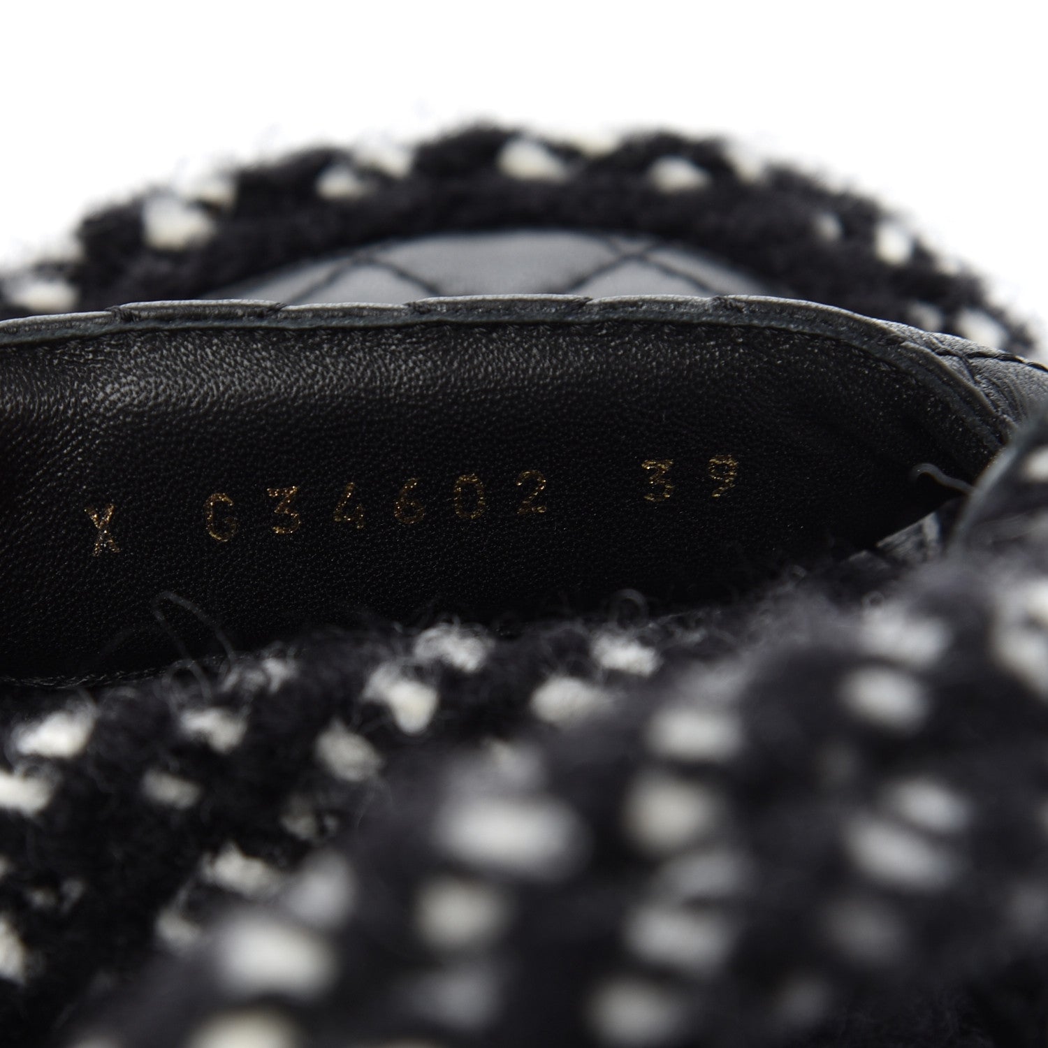 Chanel Cord Lambskin Quilted Logo Sandals 39 Black White 8 of 10