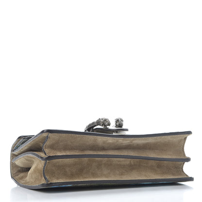 Gucci GG Supreme Monogram Blooms Print Embroidered Small Dionysus Shoulder Bag Blue Taupe 3 of 9