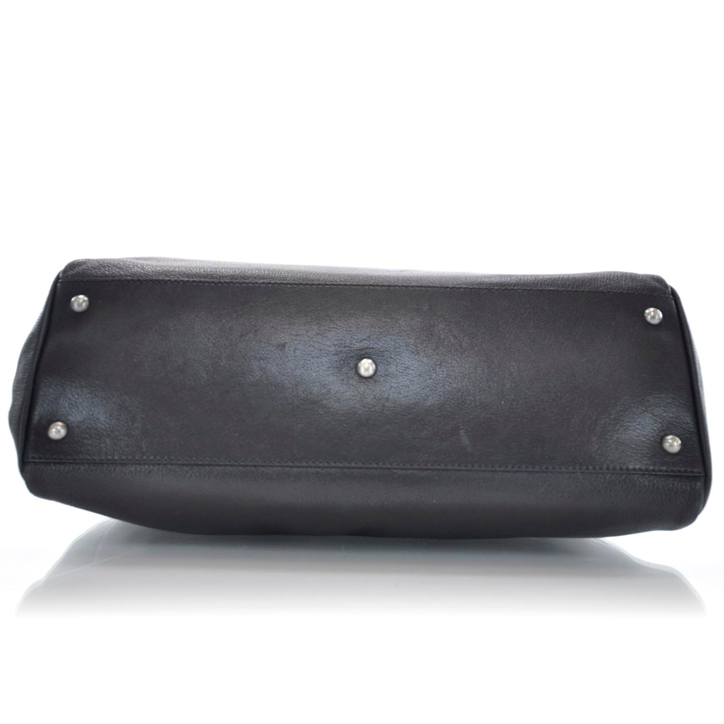 Goatskin Large Peekaboo Iconic Satchel Black Lampone
