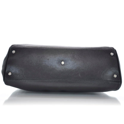 Fendi Goatskin Large Peekaboo Iconic Satchel Black Lampone 6 of 12