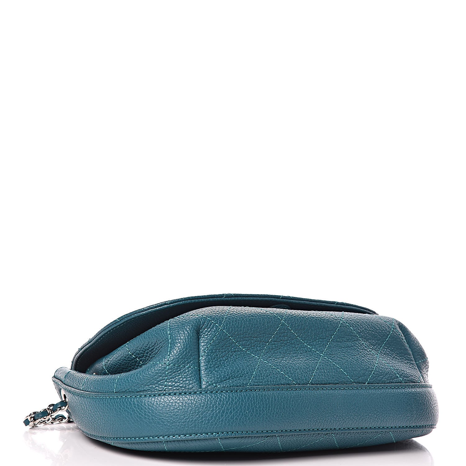 Chanel Grained Calfskin Stitched Messenger Flap Bag Teal 4 of 9