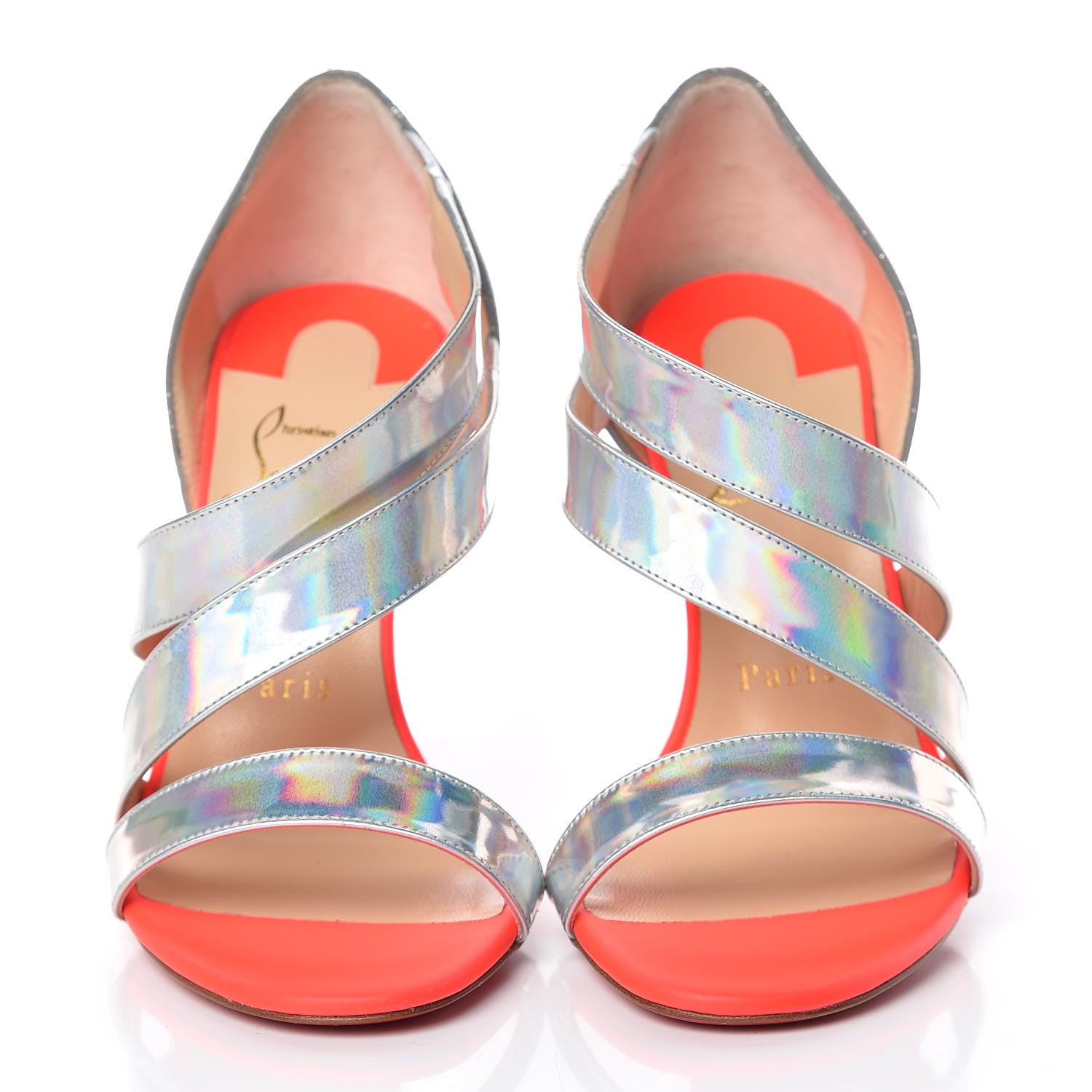 Christian Louboutin Specchio Tissu Reflex World Copine 100 Sandals 37 Multicolor 2 of 10