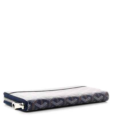 Goyard Goyardine Matignon Zip Around GM Wallet Navy 4 of 6