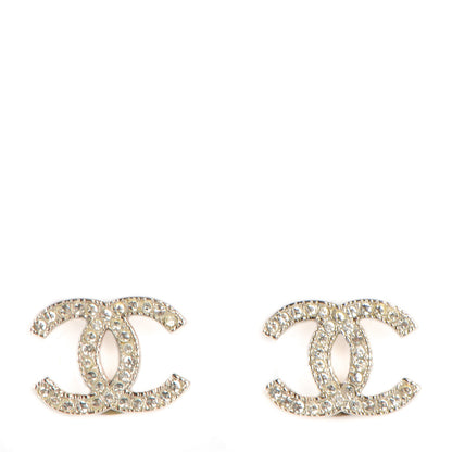 Chanel Crystal CC Earrings Silver 1 of 4