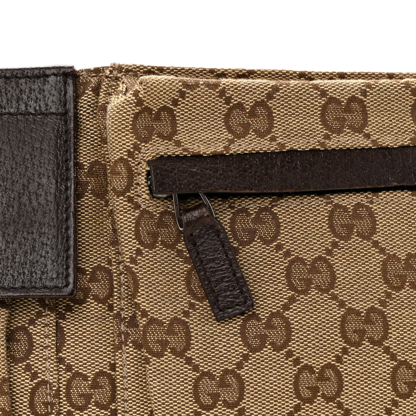 GG Monogram Double Pocket Belt Bag Dark Brown