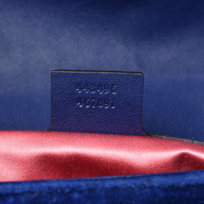 Gucci Velvet Matelasse Medium GG Marmont Shoulder Bag Cobalt Blue 7 of 16