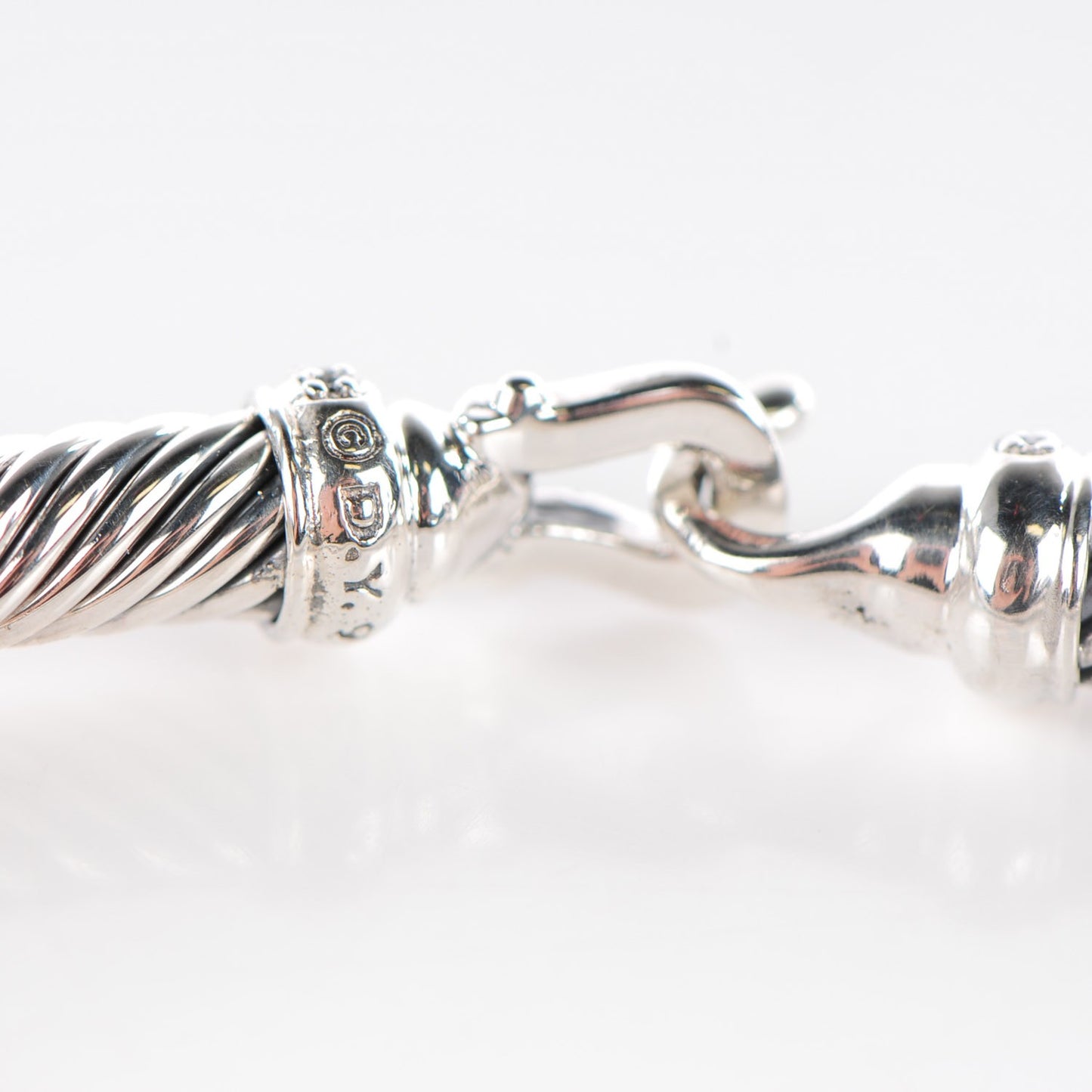 Sterling Silver Diamond 5mm Cable Buckle Bracelet