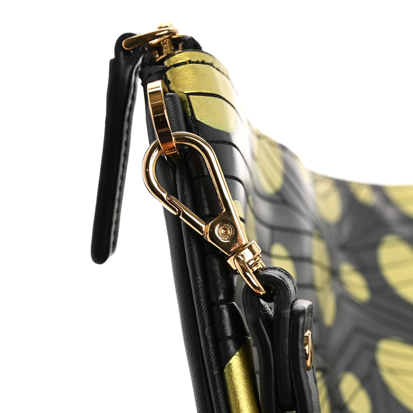 Visetos Polka Dot Wristlet Zip Pouch Black Gold