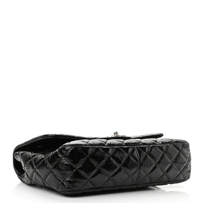 Chanel Crinkled Patent Quilted Jumbo Single Flap Black 4 of 10