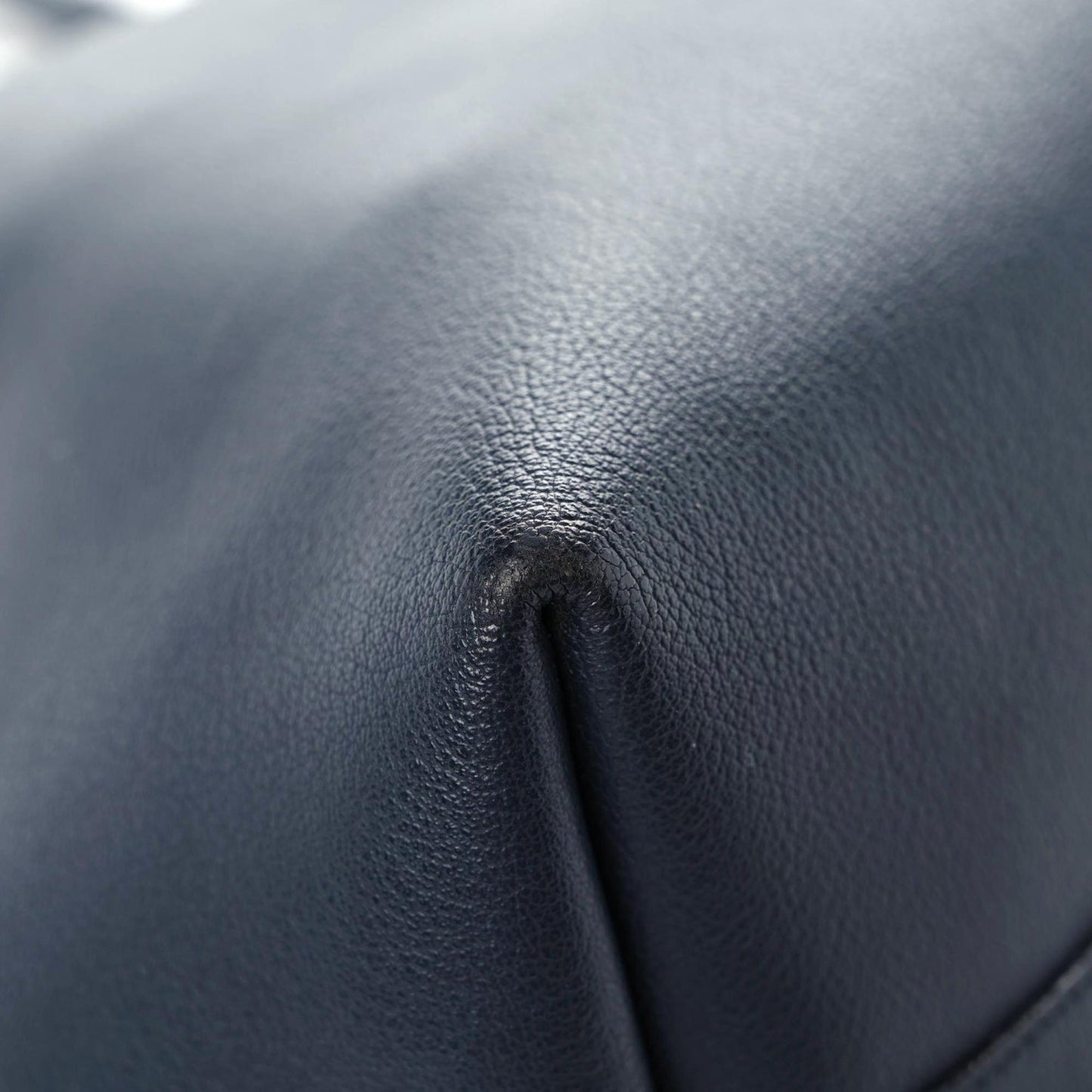 Calfskin Large Shopping Tote Deep Marine