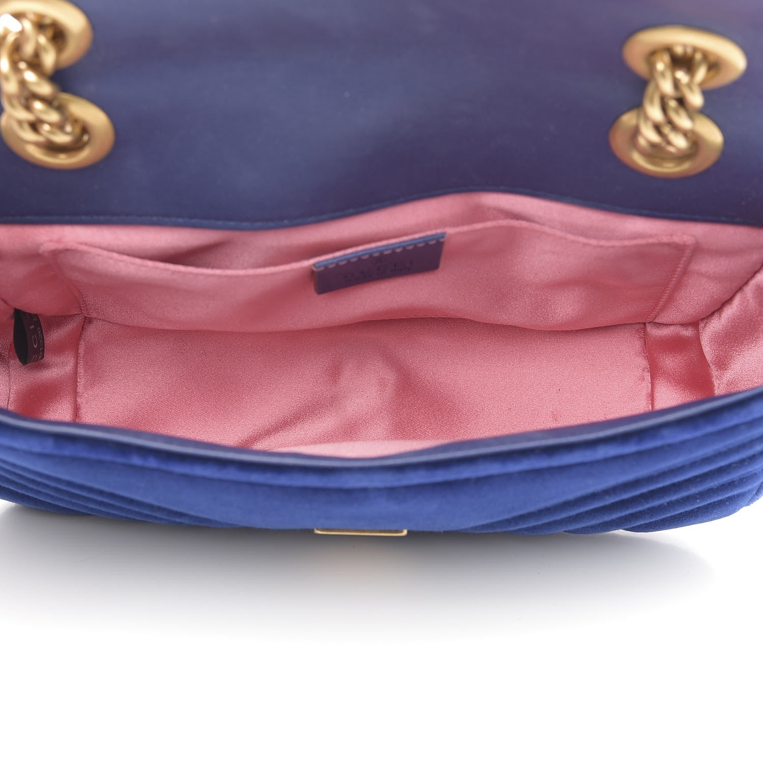 Gucci Velvet Matelasse Mini GG Marmont Shoulder Bag Cobalt Blue 5 of 13