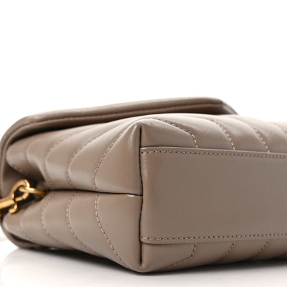 Saint Laurent Calfskin Y Quilted Monogram Toy Loulou Crossbody Bag Dark Beige 7 of 8