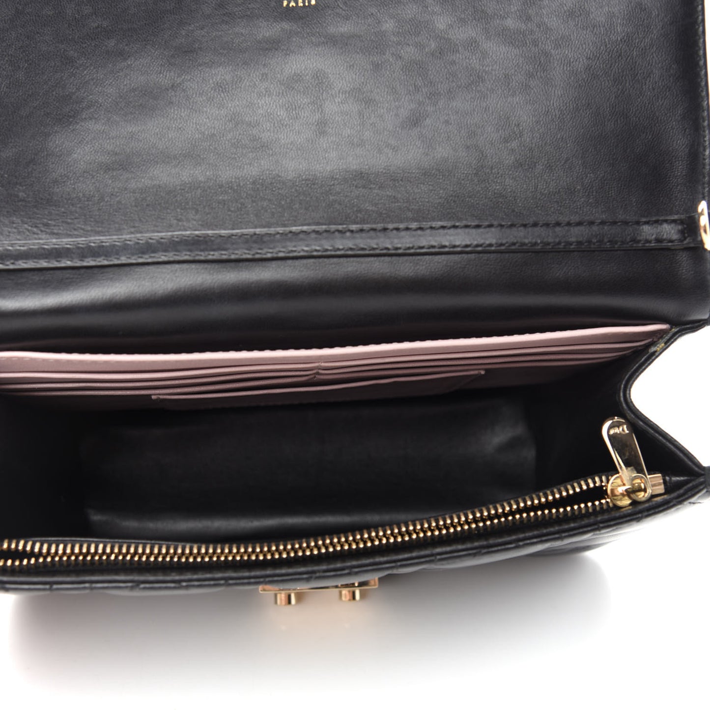 Lambskin Cannage Miss Dior Promenade Pouch Black