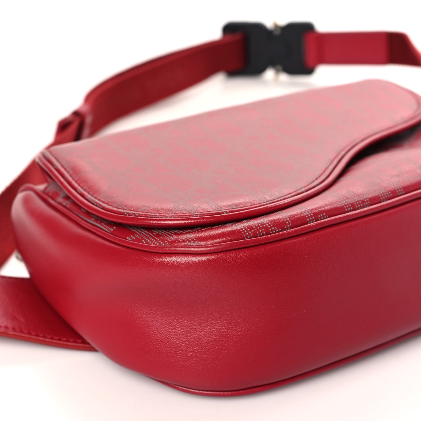 Galaxy Calfskin Oblique World Tour Saddle Belt Bag Red