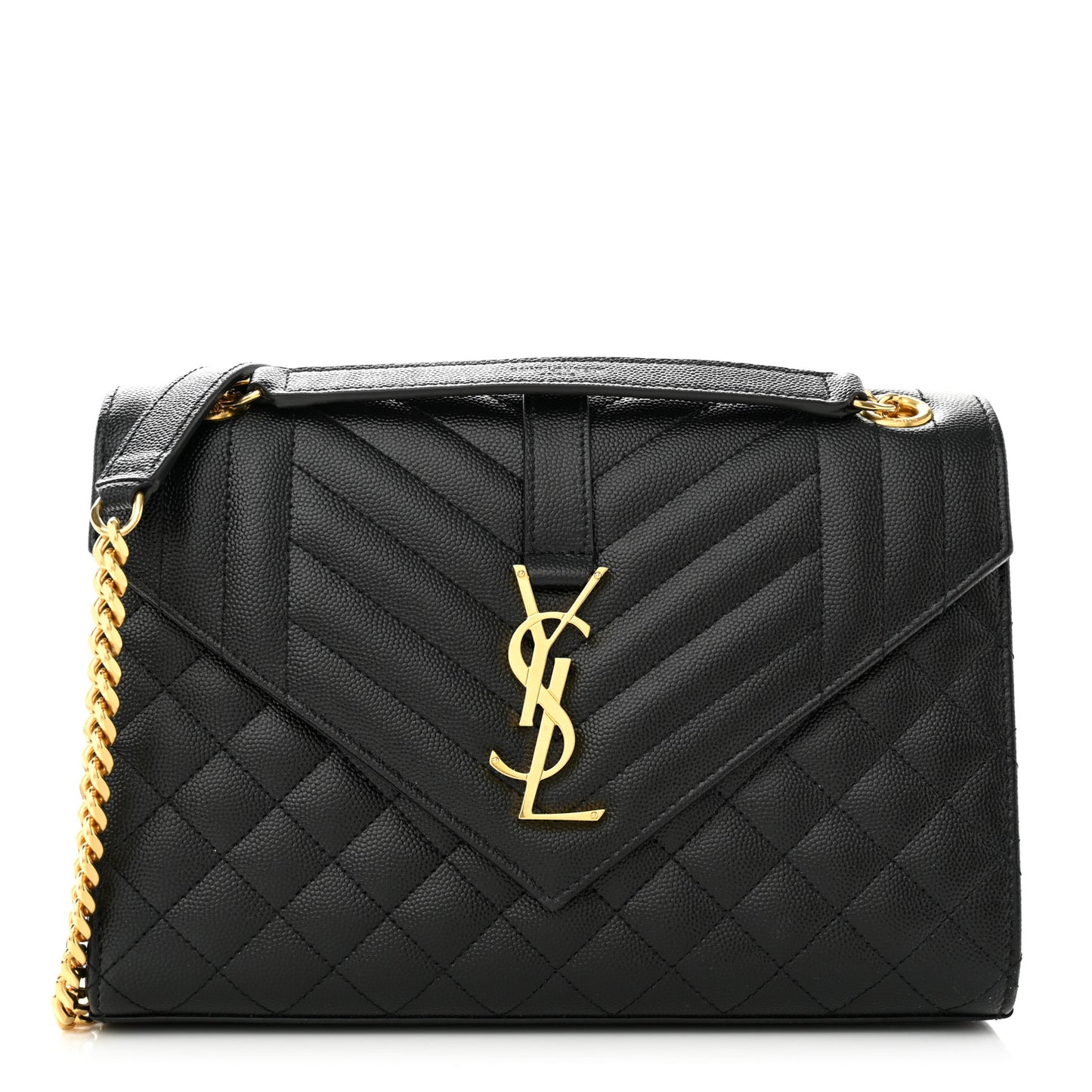 Grain De Poudre Textured Mixed Matelasse Triquilt Medium Monogram Satchel Black
