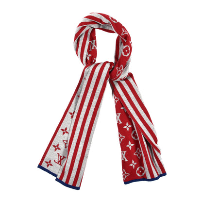 Louis Vuitton Monogram Stripes Scarf Rouge 1 of 3