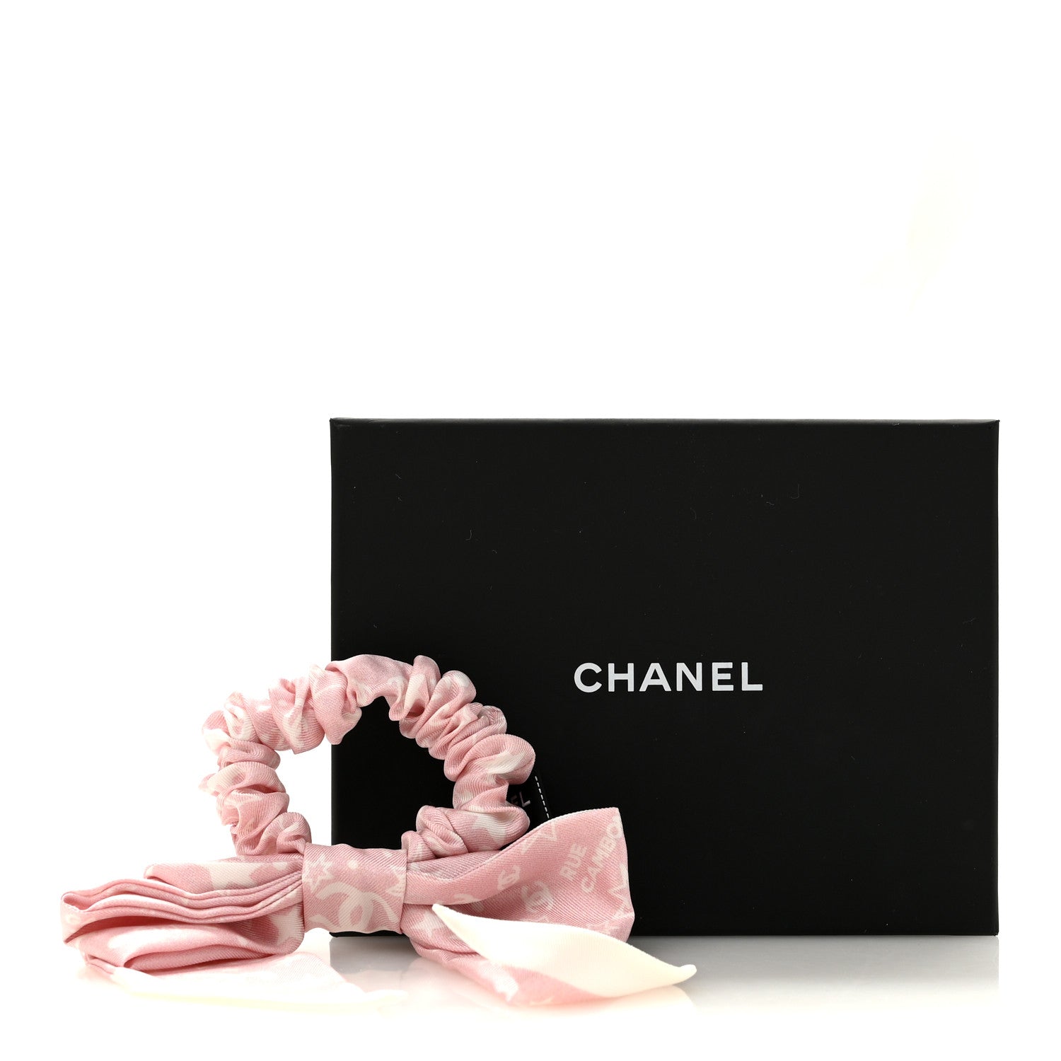 Chanel Silk Bow Scrunchie Hair Tie Light Pink 4 of 4