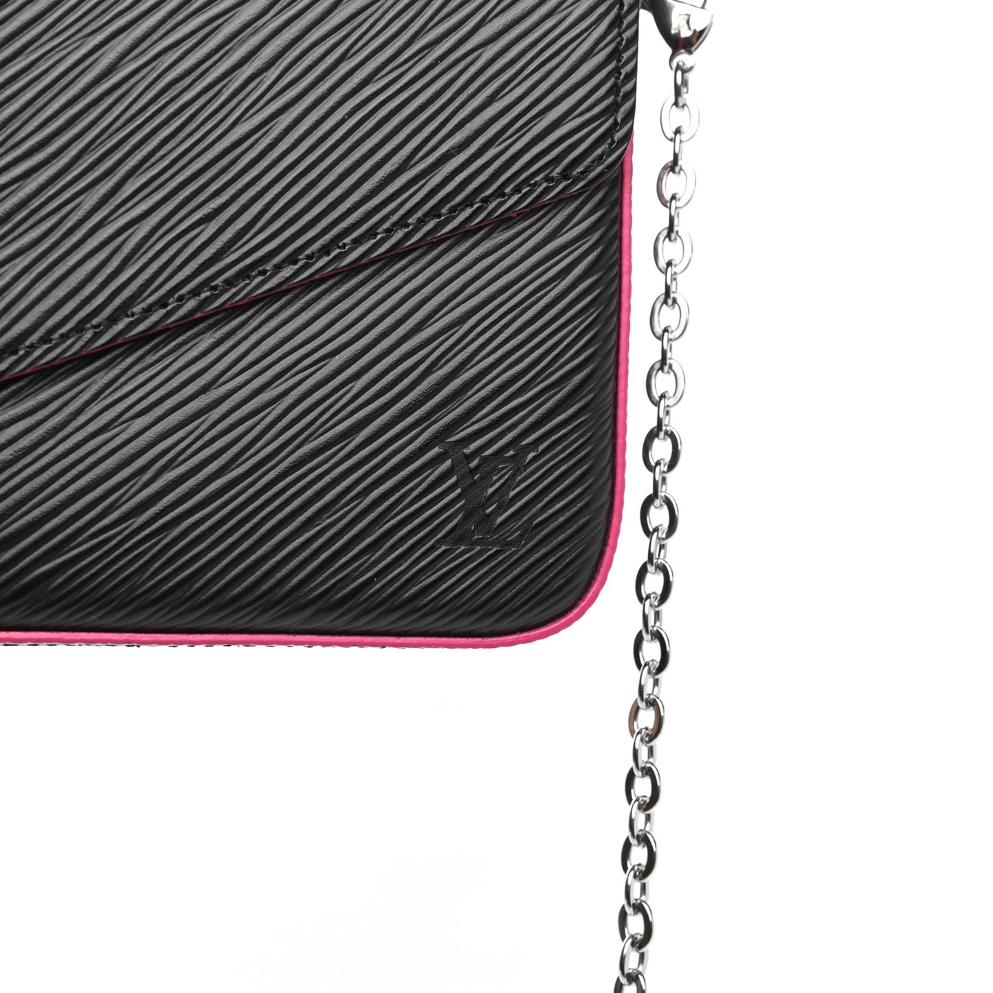 Epi Pochette Felicie Black Hot Pink