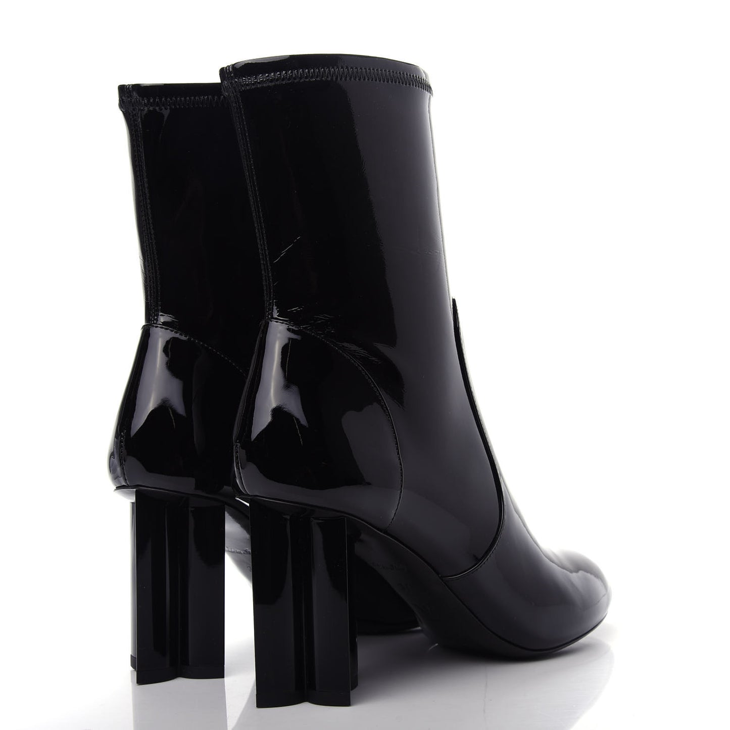 Patent Silhouette Ankle Boots 37 Black